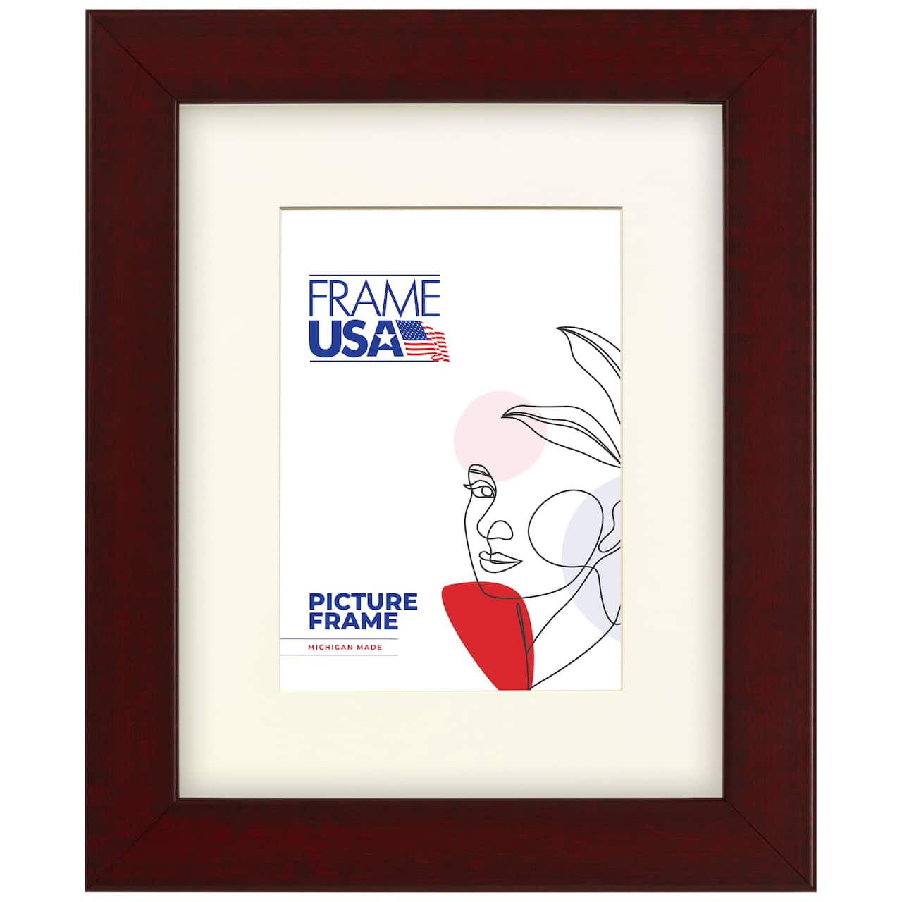 Frame USA Corporate Red Mahogany Single Image Picture Frame with Mat